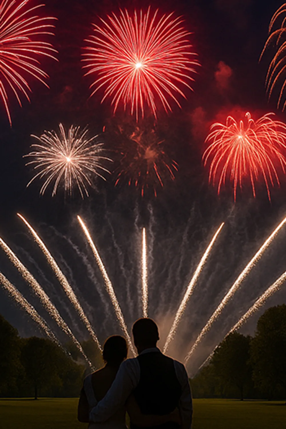 Audience watching a fireworks display, representing show concepts and demonstrations on the Heartland Skyworks YouTube channel